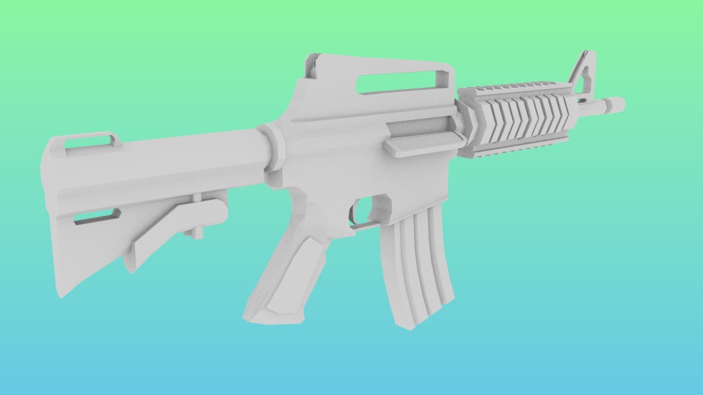 M4A1 assult rifle low poly preview image 1